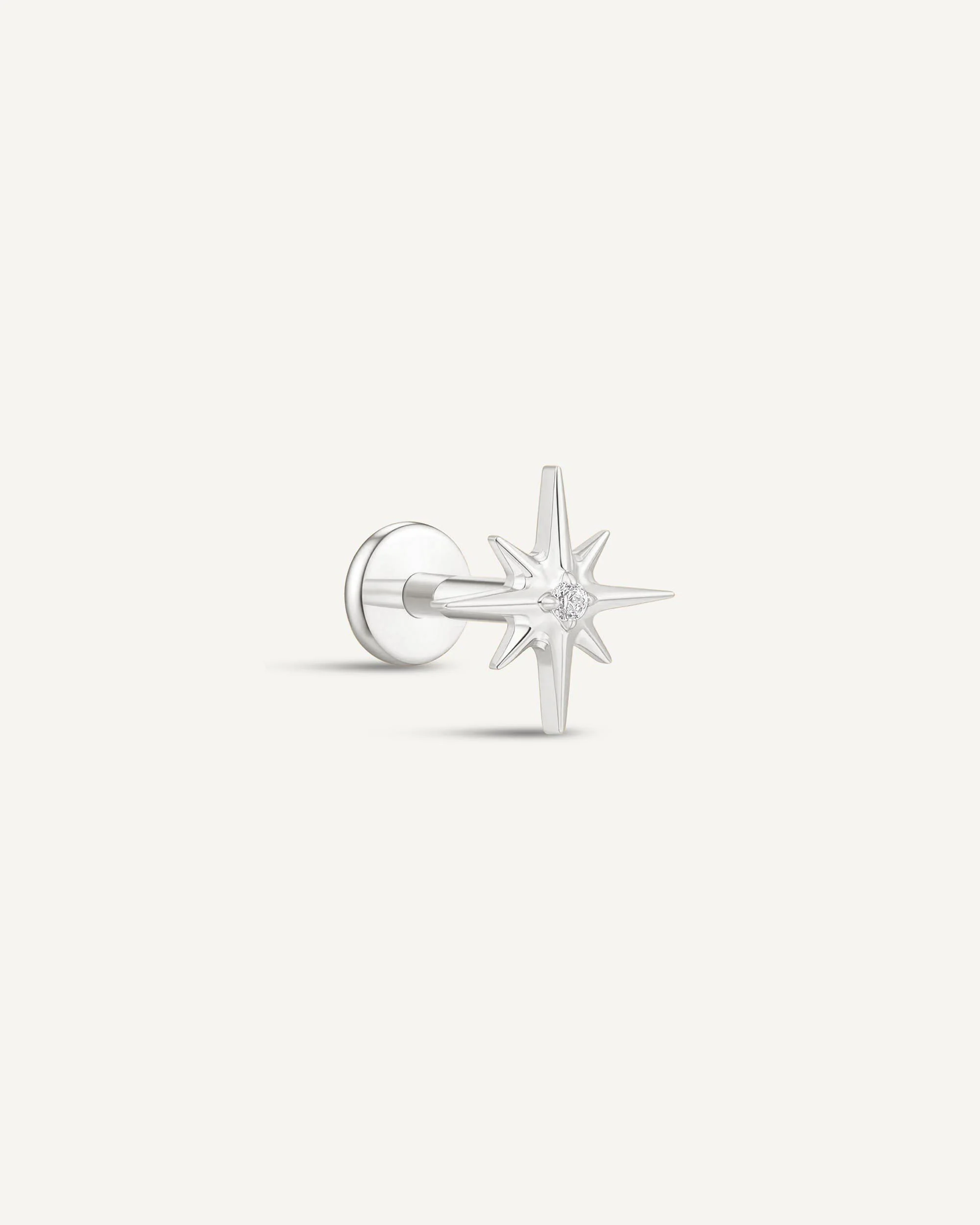 Starburst Titanium Flat Back Studs In Silver