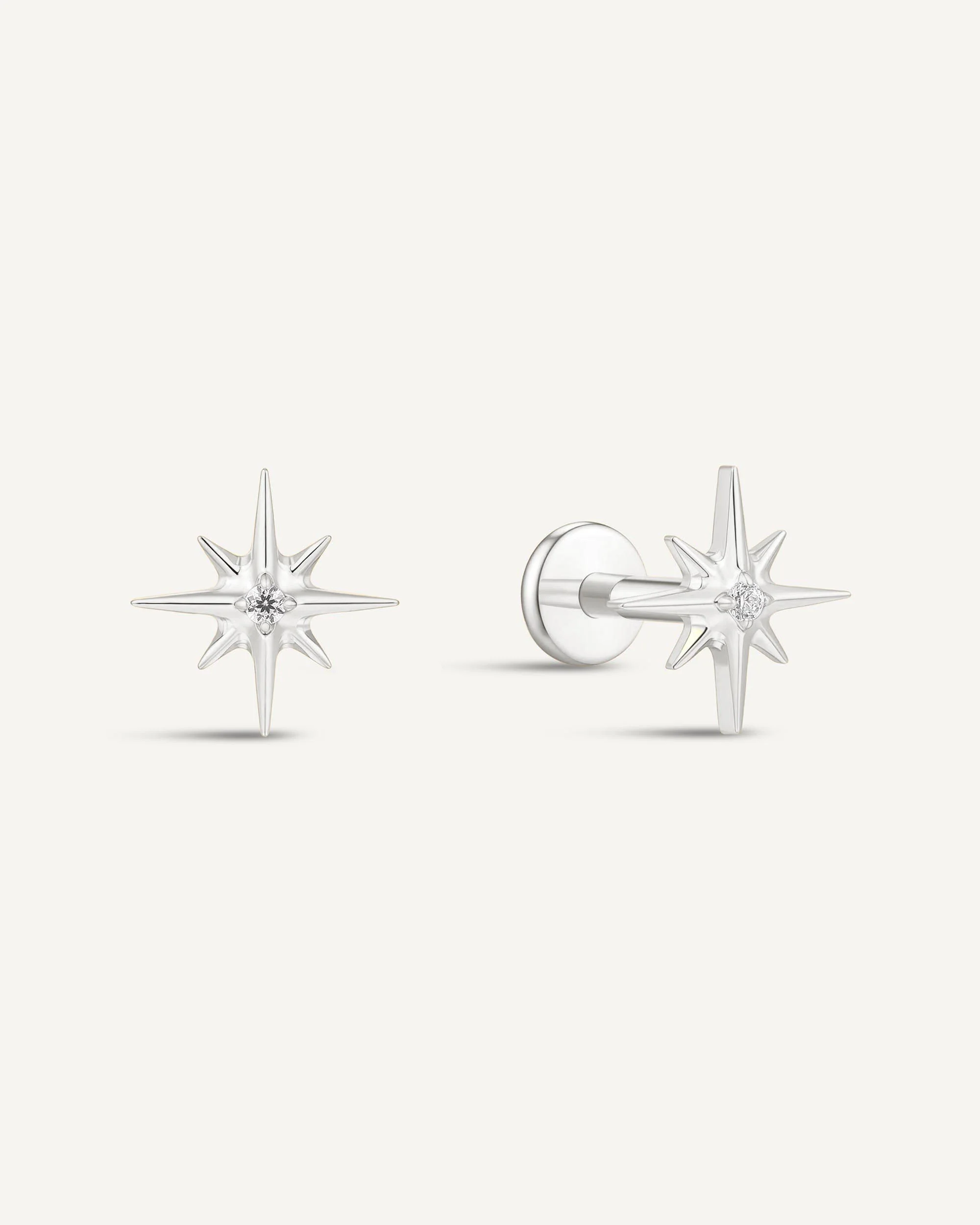 Starburst Titanium Flat Back Studs In Silver - Image 3