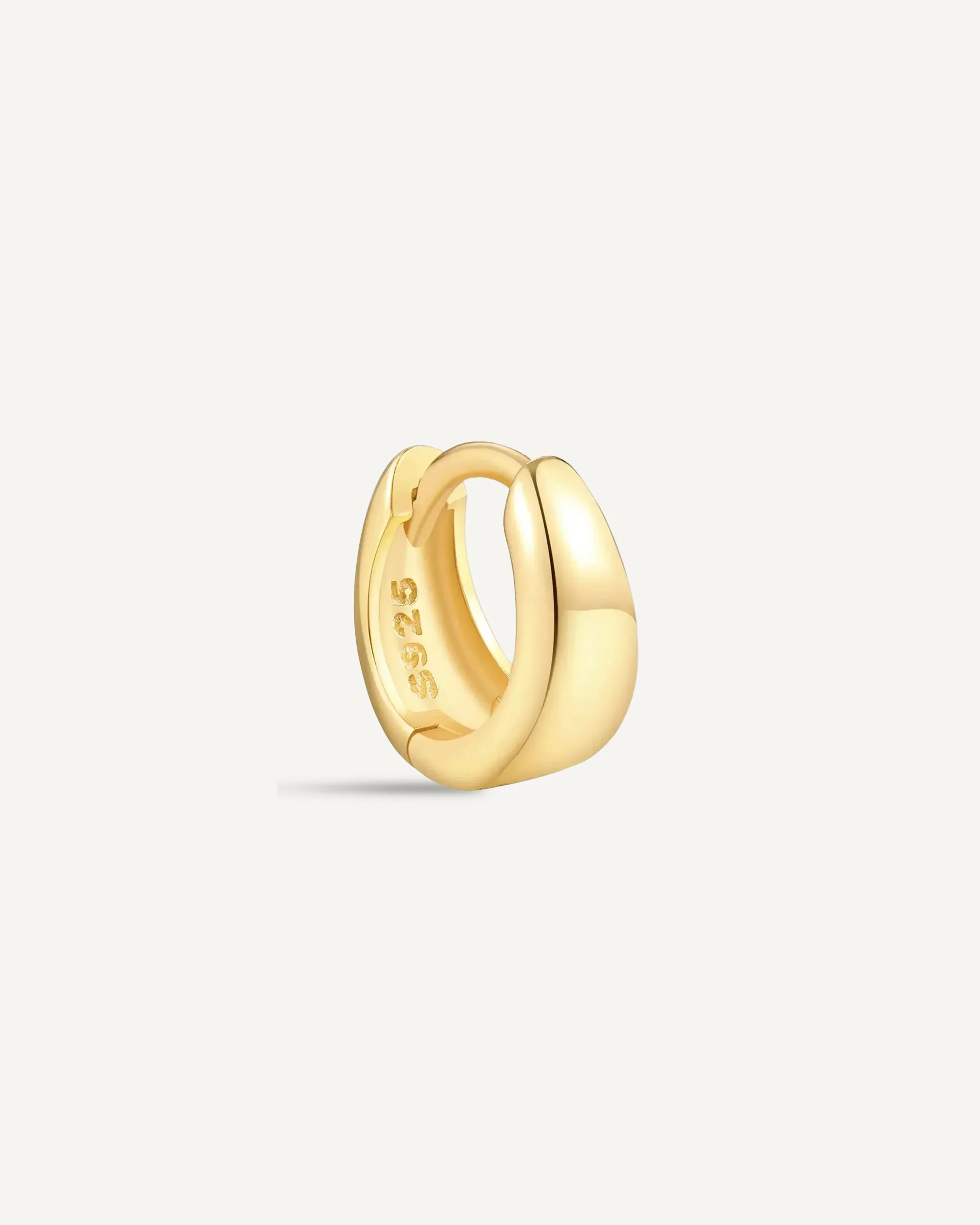 Tapered Huggie Hoops In Gold - Image 6