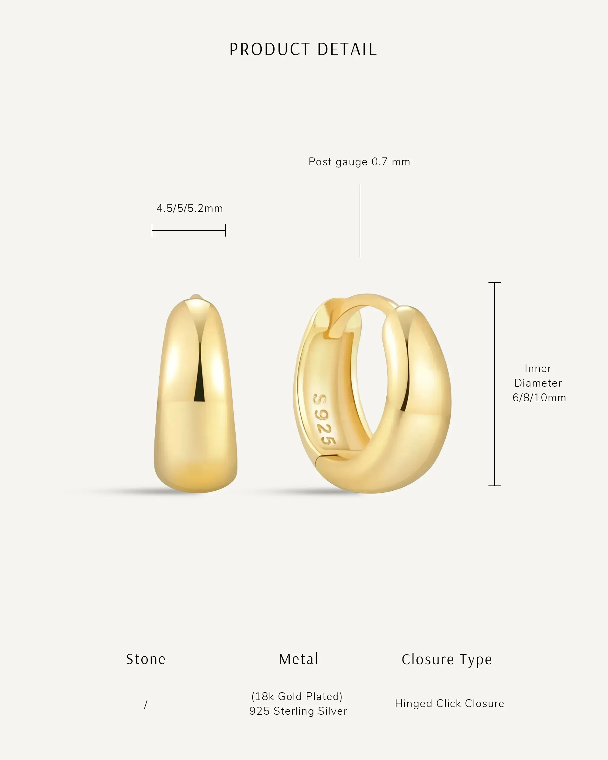 Tapered Huggie Hoops In Silver - Image 12