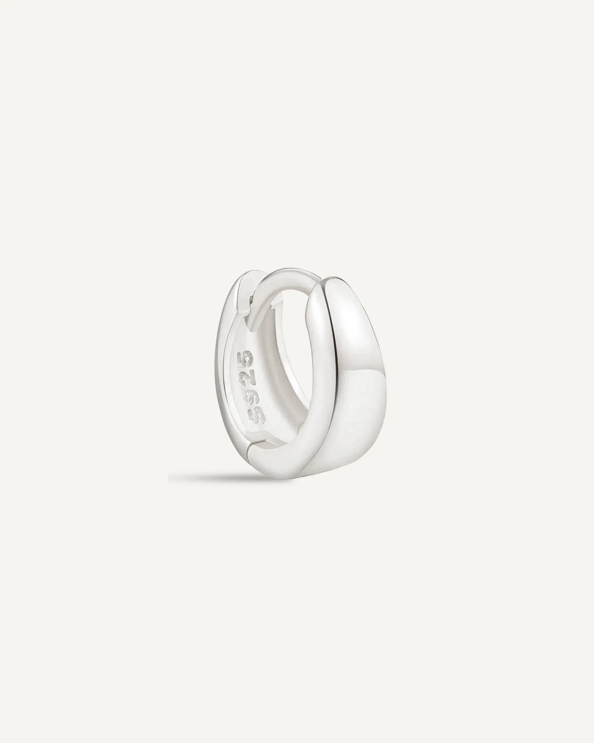 Tapered Huggie Hoops In Silver - Image 6