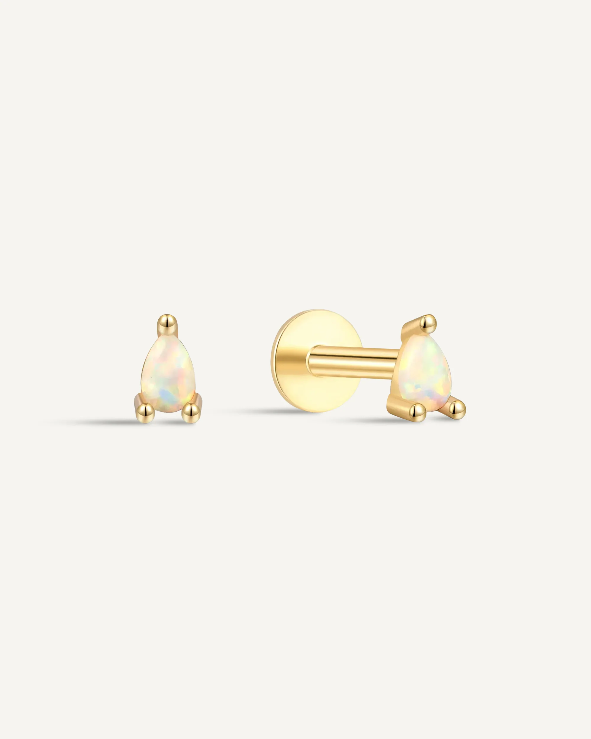 Teardrop Helix Opal Flat Back Stud In Gold - Image 6