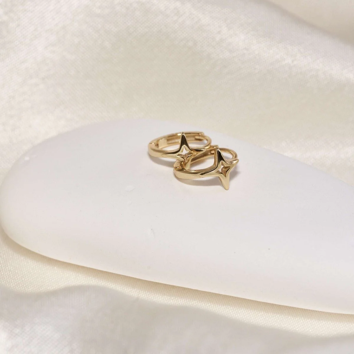 Tiny Star Huggies in Gold - Image 4
