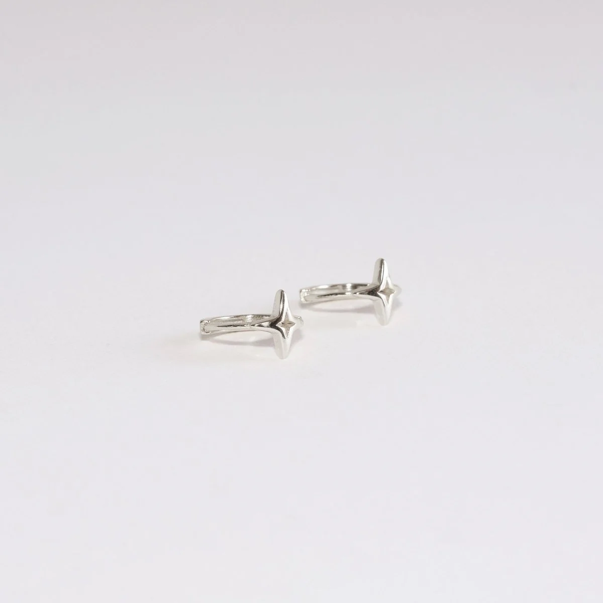Tiny Star Huggies in Silver - Image 3