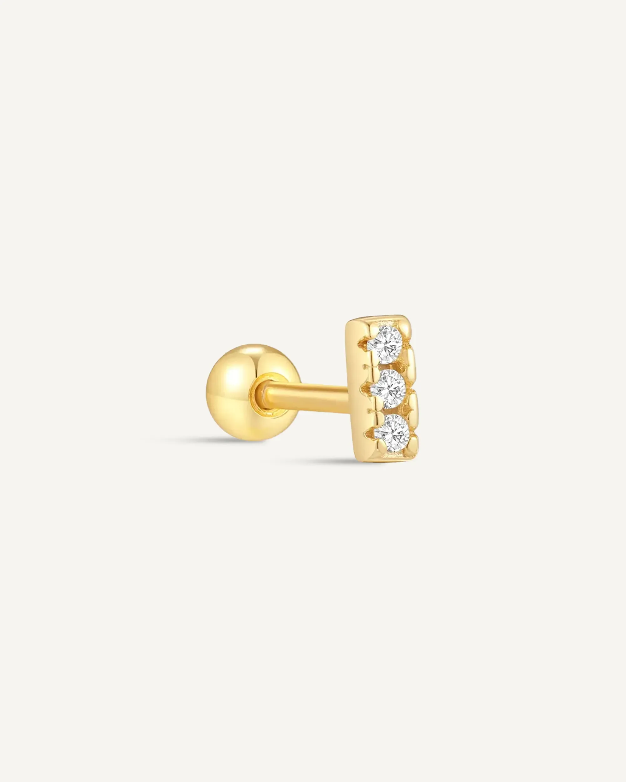 Trio Bar Barbell Helix Stud In Gold