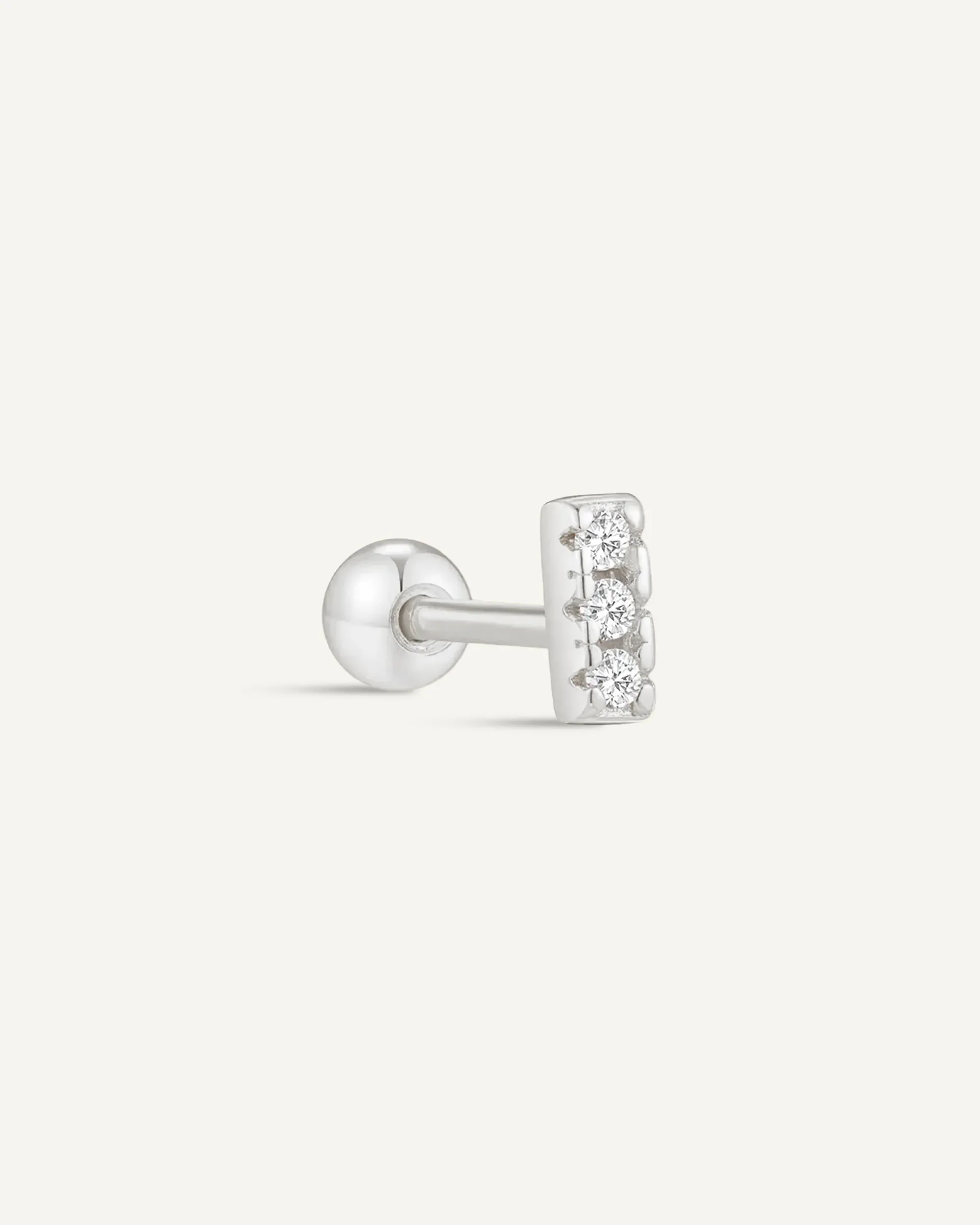 Trio Bar Barbell Helix Stud In Silver