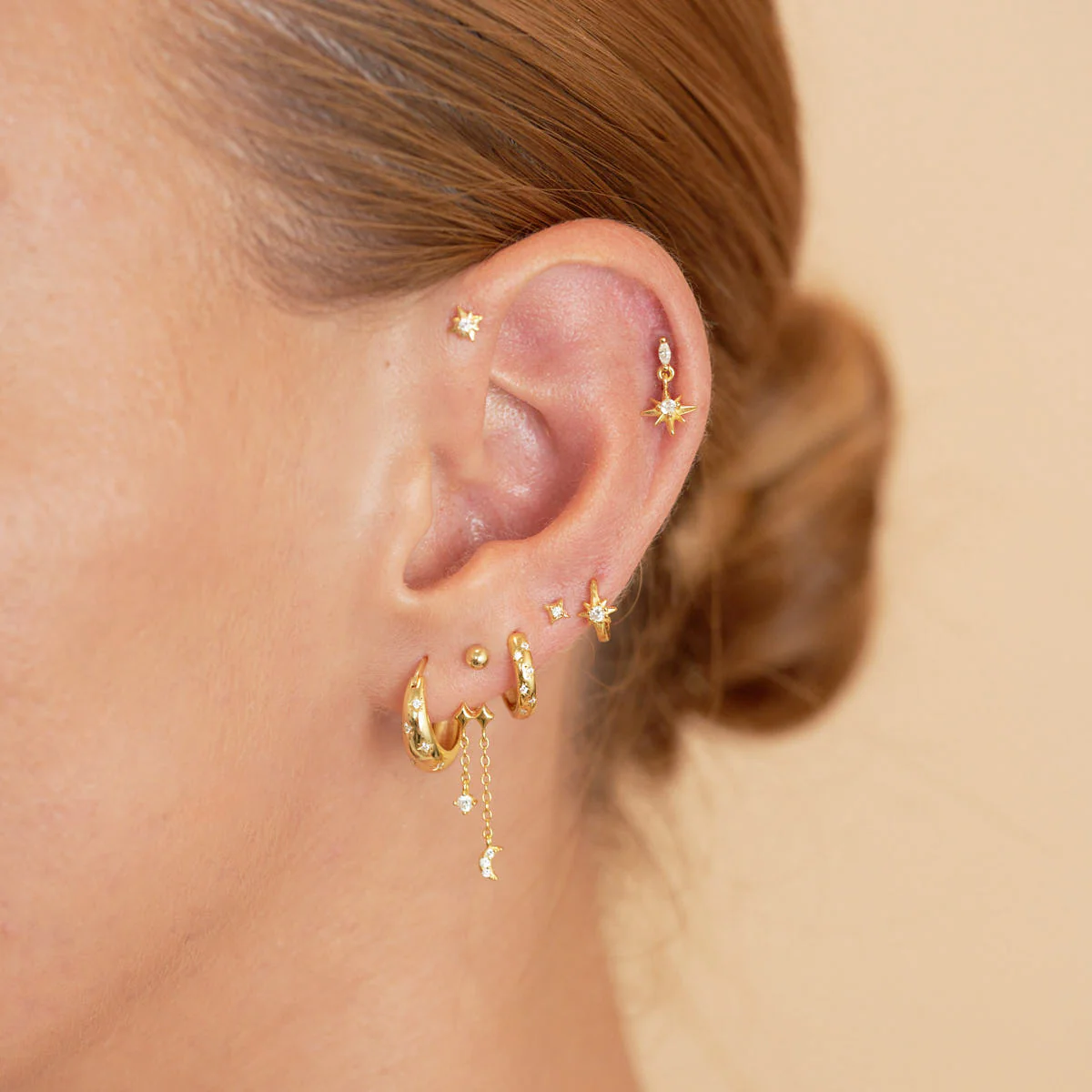Twilight Star Flat Back Studs in Gold - Image 4