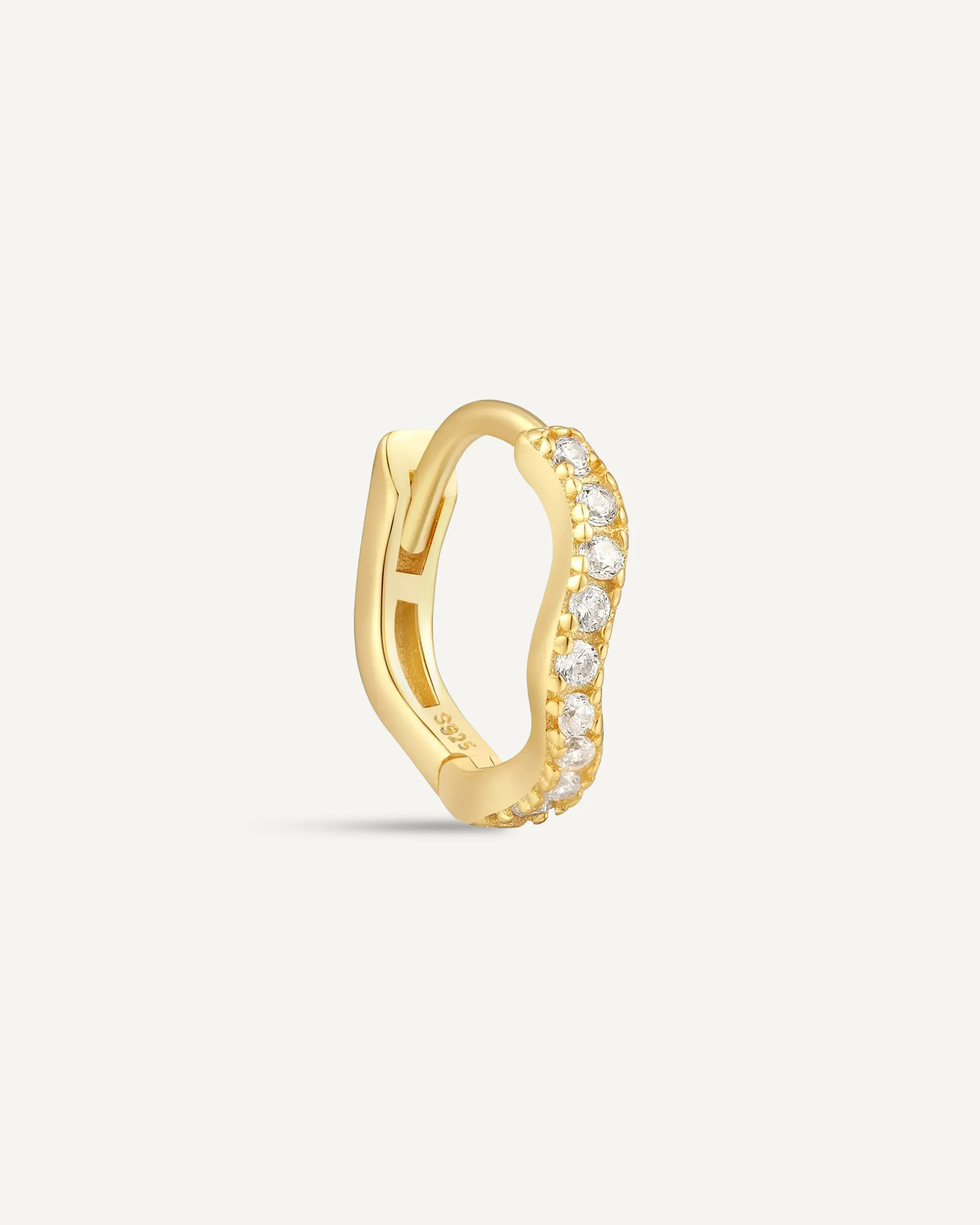Wave Crystal Paved Huggies In Gold - Image 9